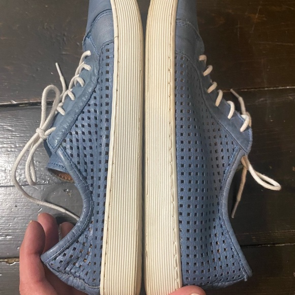 Ferrini Blue Leather Cutout Sneakers - Picture 7 of 8